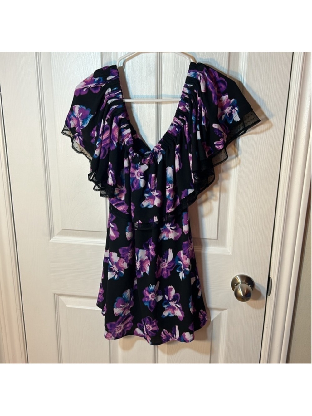 Michel studio collection off shoulder sleeveless floral layered blouse Size 20 - Picture 2 of 4